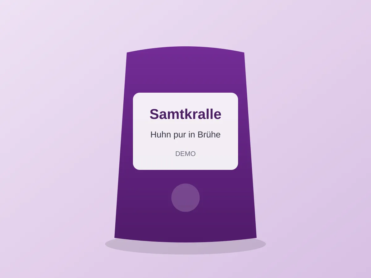 Verpackung von Samtkralle Huhn pur in Brühe