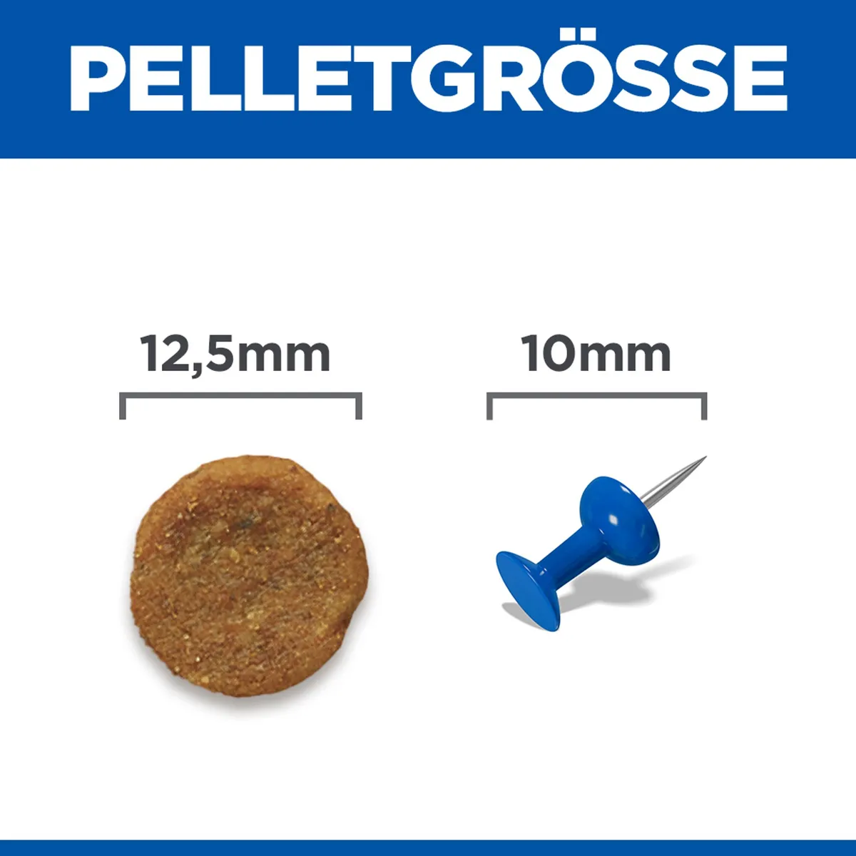 Pelletgröße Hill's Science Plan Medium Adult, 12,5 mm (Bild: Hersteller)