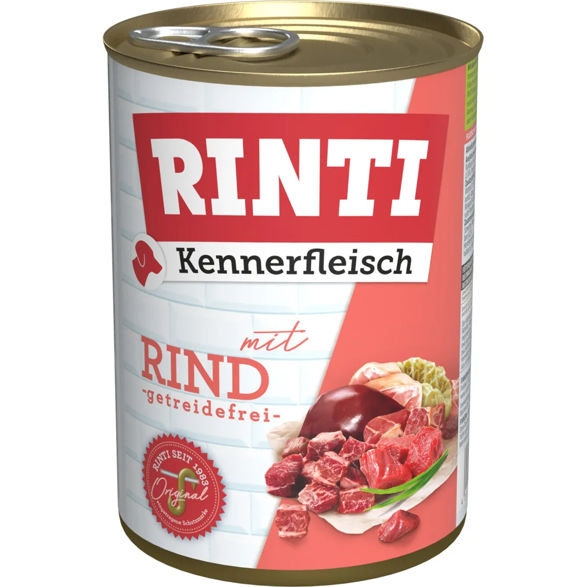 Rinti Kennerfleisch Rind Dose, Seitenansicht (Bild: Hersteller)