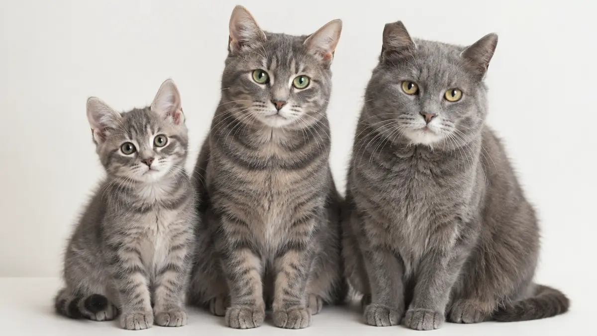 Katzen verschiedener Lebensphasen, Illustration