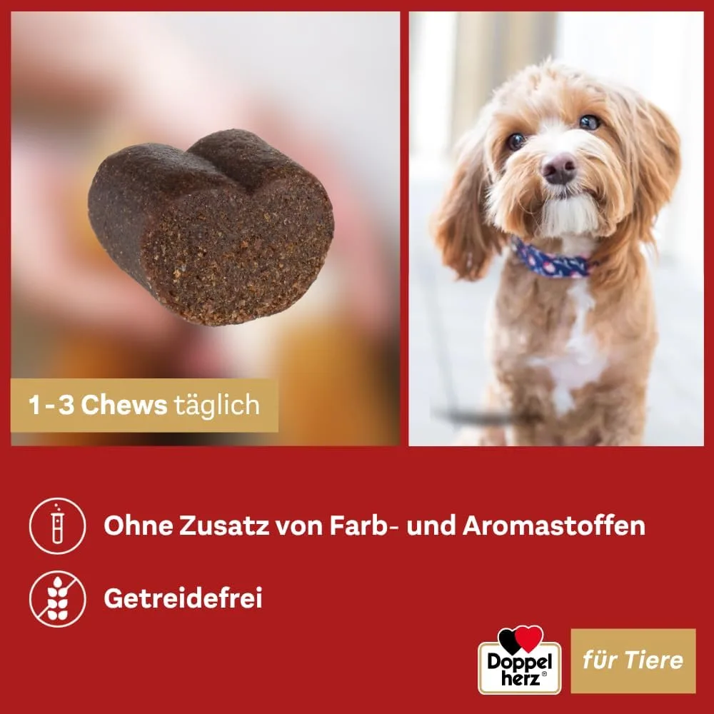 Doppelherz Chew, Werbegrafik mit 1–3 Chews täglich