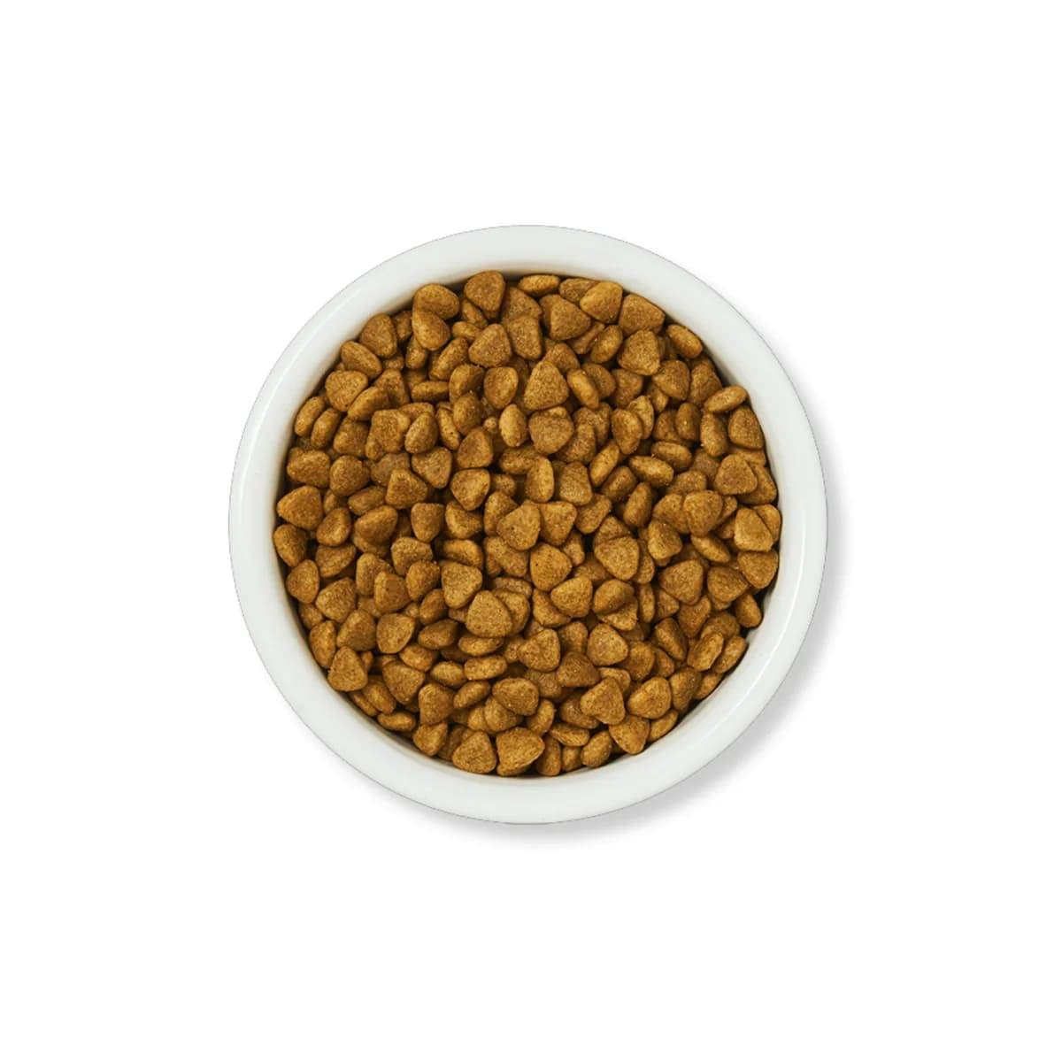Kroketten von Lily’s Kitchen Frisches Huhn mit Gemüse für Katzen in einem weißen Napf