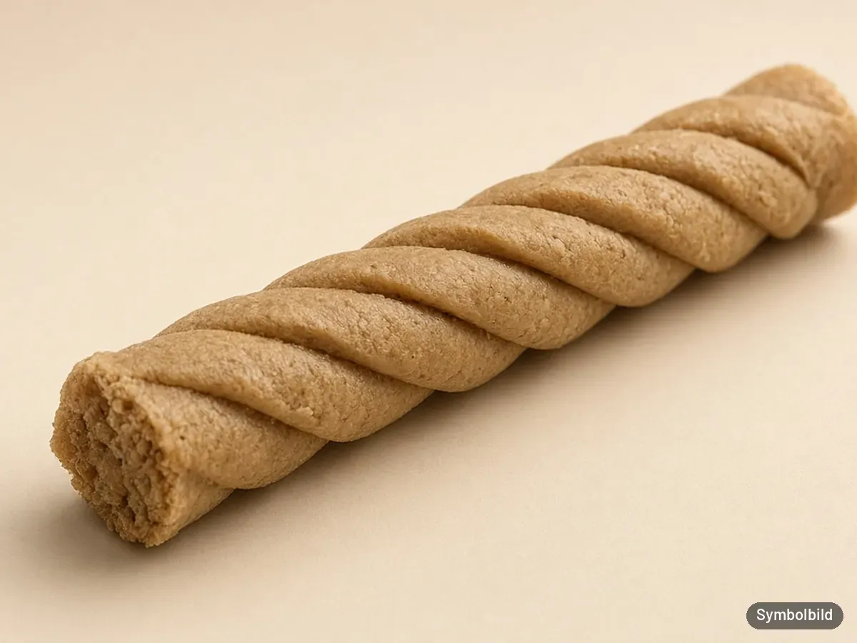 Nahaufnahme eines gedrehten Zahnpflege-Kausnacks für Hunde – Symbolbild zum Test Pedigree Dentastix Daily Oral Care Medium