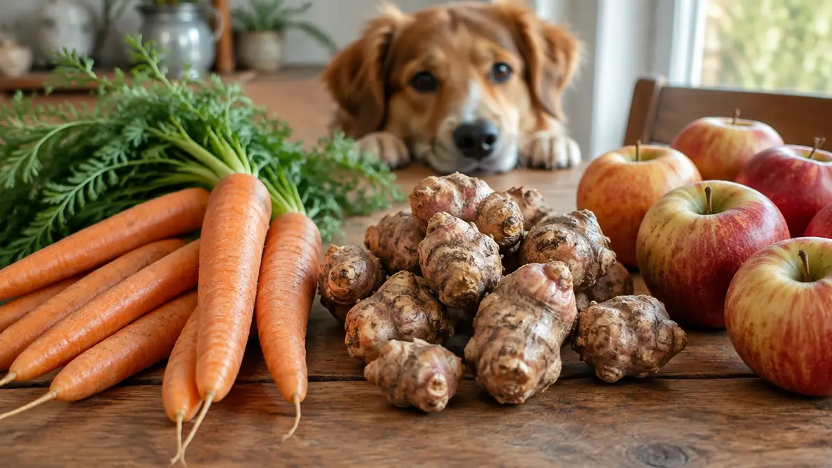 Möhren, Topinambur und Äpfel als natürliche Präbiotika für den Hund